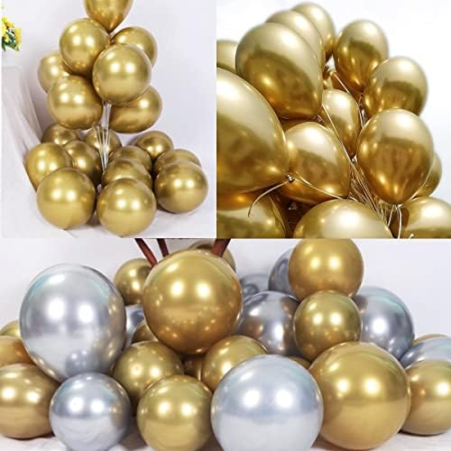Gold Balloons Metallic Balloons 50 Pack 10 Inch Gold Latex Balloons for Birthday Engagement Wedding Baby Shower Festival Party Decorations