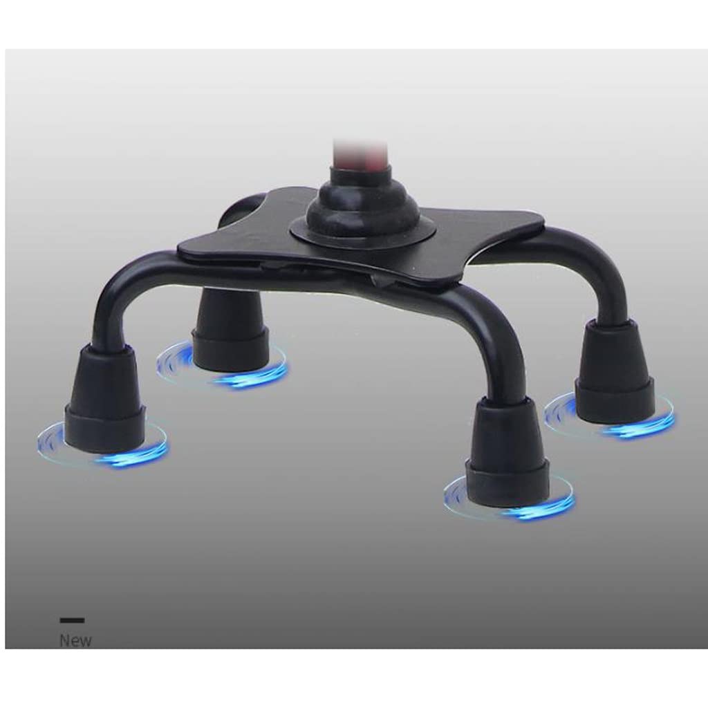 Stampelle a Doppio Uso per Anziani, Bastone Antiscivolo, a Quattro Gambe, telescopico Illuminato Leggero, a Quattro Angoli