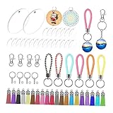 Praktische DIY projekte-sie können zeichnen, schnitzen oder stick aufkleber auf die acryl runde blanks, wie sie möchten, schmücken ihre DIY projekt mit schlüssel ringe und bunte keychain tassles, distinctive und kreative.