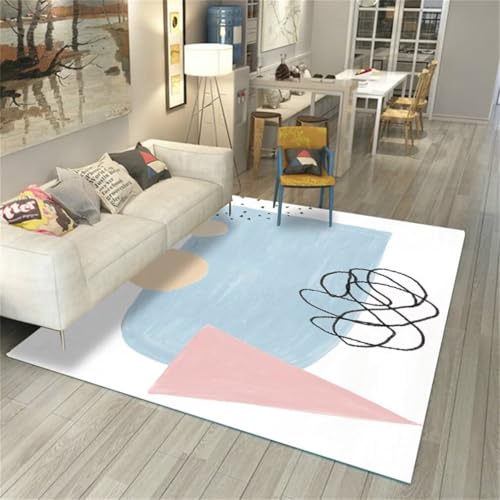 Tapis de chambre garçon adolescent bleu rose 200x250cm - 2
