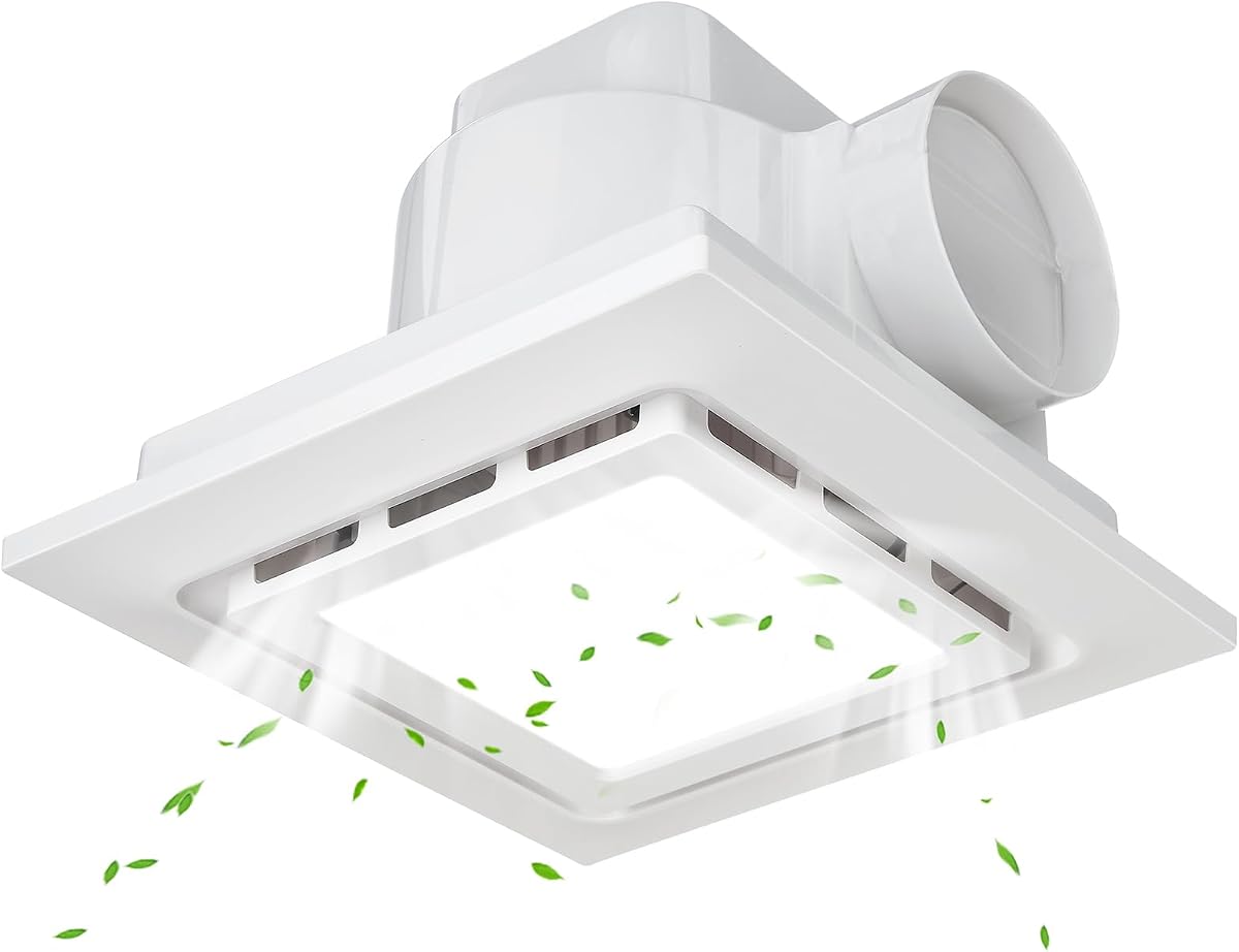 Extractor de baño con ventilador de ventilación ultra silencioso combinado 1.0 Sone 145CFM (panel de 12 pulgadas, montaje de 10 x 10 pulgadas)