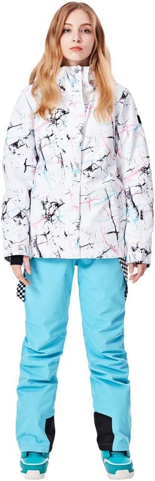 GS SNOWING Women's Insulated Snow Pants Waterproof Windproof Snowboard Ski Bibs with Detachable Suspenders - Image 5