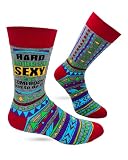 Men's Novelty Crew Socks, Funny Saying 'Hard to Be Sexy But Somebody Has to Do It', One Size