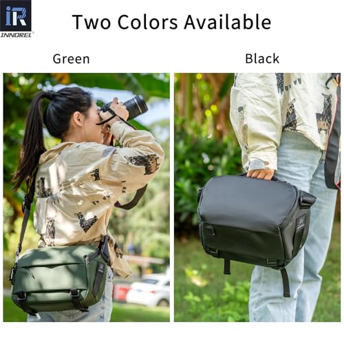Image of INNOREL Camera Sling Bag,DSLR /SLR /Mirrorless Travel Waterproof Camera Bags Case Crossbody for Photographers with Tripod Holder and Removable Modular Inserts,6 Liters,Black