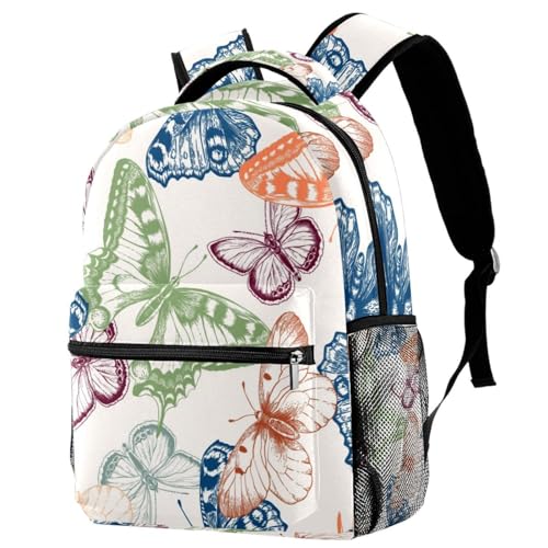 Sac de voyage pour femmes et adolescents avec imprimé papillon multicolore de 40cm