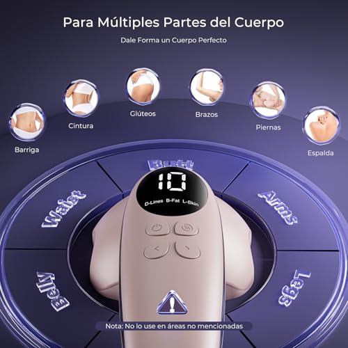 Masajeador Anticelulítico Profesional, Masajeador Celulítico Eléctrico para Mujeres y Hombres para Ievantar, Tensar y Masajear la Piel (Oro Rosa) - imagen 6