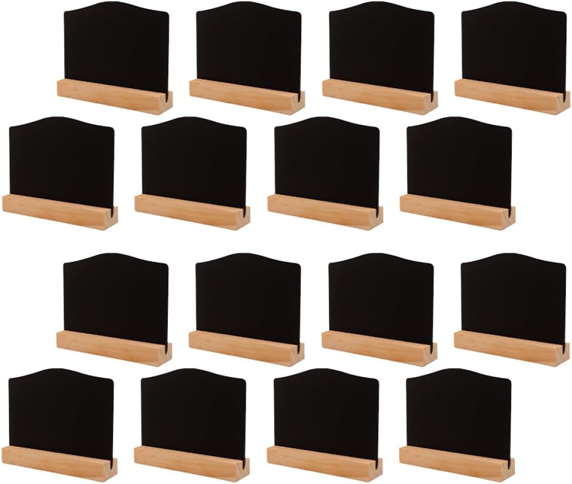 Luxshiny 16pcs Double-Sided Mini Chalkboards with Wooden Easel Stand Small Blackboard Signs for Restaurant Menus and Home Decor Message Boards