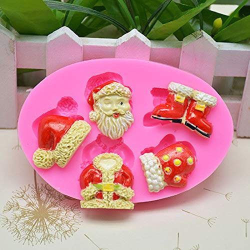 3 Pcs Mini Christmas Santa Claus Sled Deer Snow Hat Gloves Boots Bell Silicone Mold For Diy Chocolate Candy Fondant Cake Decor Wax Crayon Melt Plaster Resin #TOP3