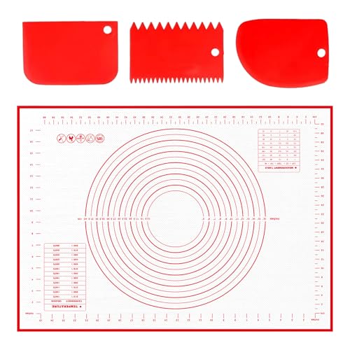 Alyvisun Spianatoia per Impastare Silicone, 70 x 50 cm Tappetini Stendipasta Antiscivolo Tappetino Silicone Riutilizzabile Cucina Accessori Per Biscotti, Impasti, Pizza