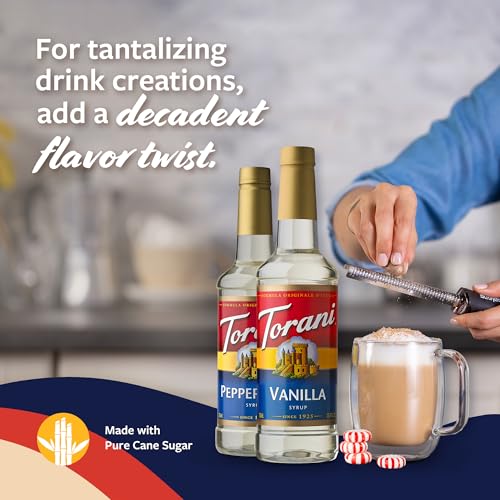Image of Torani Syrups, Peppermint and Vanilla Syrup Variety 2-Pack, Coffee Syrups for Drinks, Pumps Included, 25.4 Fl Oz Ea