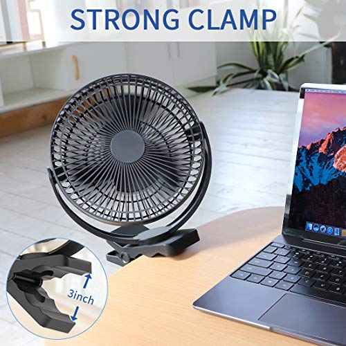 Koonie 10000Mah Rechargeable Portable Fan, 8-Inch Battery Operated Clip On Fan, Usb Fan, 4 Speeds, Strong Airflow, Sturdy Clamp For Office Desk Golf Car Outdoor Travel Camping Tent Gym Treadmill #TOP5