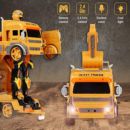 Canopus Rc Transformer Excavator Robot, Toy Truck With One Button Transformation, Remote Control Device And Bracelet Watch To Control By Gesture And Hand Move, Great Gift For Birthday And Christmas #TOP1