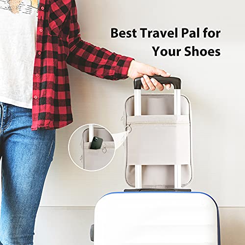 Travel Shoe Bag Holds 3 Pair Of Shoes, Hezelf Shoe Storage Pouch For Travel And Daily Use, Travel Suitcase Shoe Organizer, Waterproof (1Pack-Beige) #TOP3