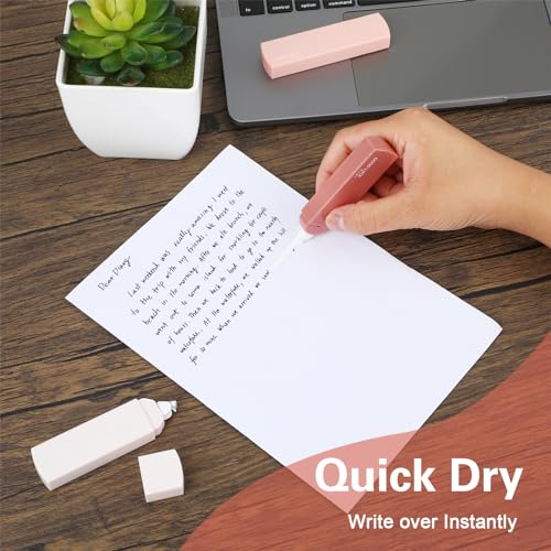 Amabro 6 Stück Korrekturroller, 36M Korrekturmaus Lange Größe langlebig Correction Tape Schnell Trocknend Präzise und Sauber Korrekturband Aesthetic Roller für Studenten Kinder und Büroangestellte