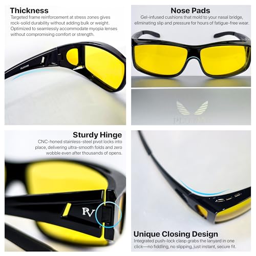 Night Vision Driving Glasses – Polarized Yellow Lenses, Anti-Glare, Fit Over Prescription Glasses – Clearer, Safer Night Driving for Men & Women2