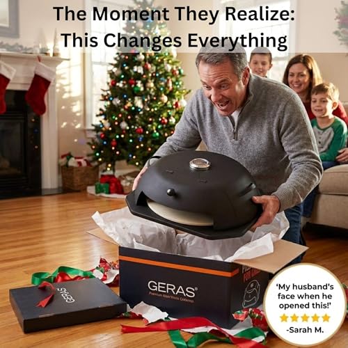 HeatGuard Pro Geras Pizza Oven for Grill - Grill Top Pizza Oven For Outdoor Camping - Pizza Stone, Pizza Peel Kit - Portable Backyard BBQ Pizzas Maker Charcoal, Pellet, Propane Gas Wood Attachment by Geras - Image 4