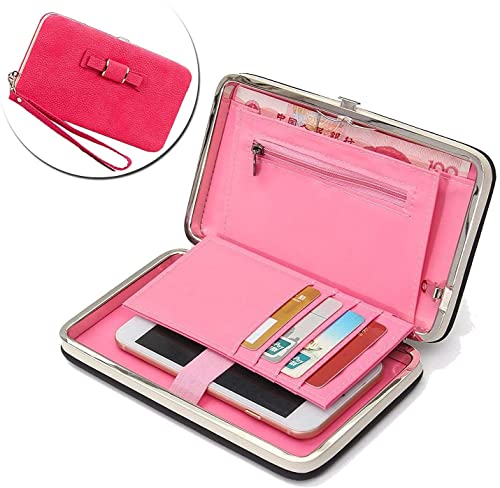 Women Bowknot Wallet Long Purse Phone Card Holder Clutch Large Capacity Pocket