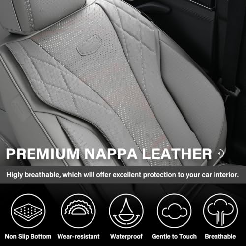 Image of Coverado Car Seat Covers, Front Seat Covers Front, 2 Pack Waterproof Car Seat Covers Universal Fit for Most Cars SUV Trucks (Front,Gray)