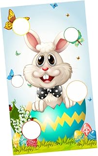 ibasenice 1pc Easter Beanbag Flag Outdoor Toys for Kids Bean Toss Game Kids Bean Bag Toss Easter Toss Game Polyester Cloth Easter Flag Ornament Easter Cornhole Game Party Cornhole Game Egg