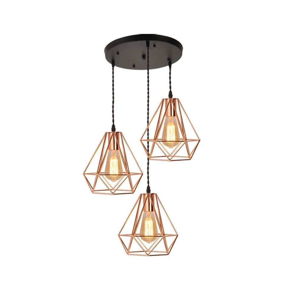 Lustre suspension têtes de fer moderne plafonnier restaurant cuisine éclairage noir
