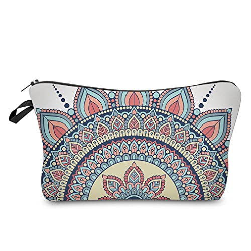 Small Makeup Bag Mandala flowers Printed Cosmetic Bag for Purse LOOMILOO Womens Pouch Organizer Bags for A Gift(50965)