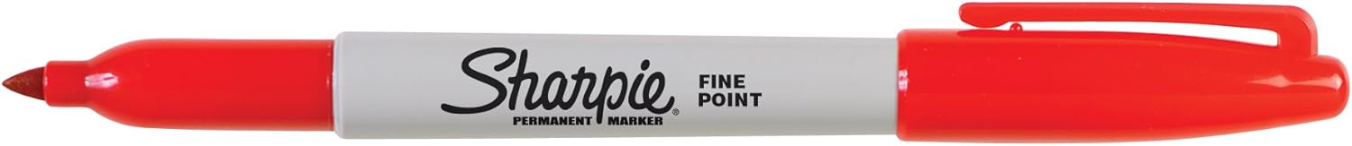 Sharpie Permanent Markers, Fine Tip, Red, 36 Count - Marks on Paper, Plastic, Metal, Wood, Perfect for Drawing, Coloring, Posters, Home, Office Supplies