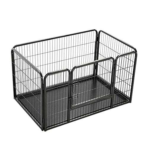Heavy Duty Puppy Play Pen Dog Cage Rabbit Enclosure Pet Playpen Whelping Box Metal with Removable Plastic Floor,Playpens Exercise Pen for Dogs Pets,for Dog Rabbit Cat Indoor Outdoor