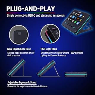 VSDINSIDE Macro Keypad, Stream Controller Deck Gaming Streaming Shortcut Keyboard, 18 Programmable Keys Customizable Visual AI Pad USB Soundboard for OBS, YouTube, Desk Office Setup, Laptop, PC, Mac