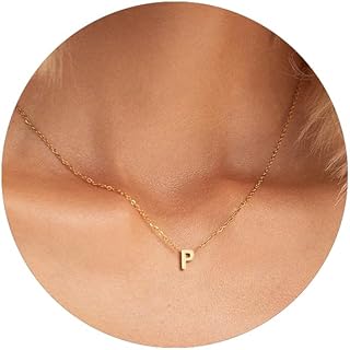 Tiny Initial Necklace 18K Gold Plated Small Letter Necklace Personalized Name Necklace for Women