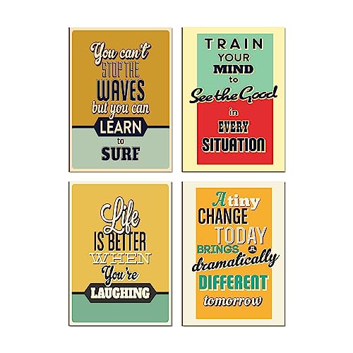 Image of PAPER PLANE DESIGN Poster Frames Quotes Size- 8.25 x 11.75 inch, Set of 4, Motivational (B)