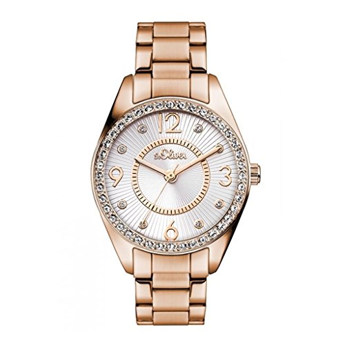 s.Oliver Damen Armbanduhren Edelstahl Analog Quarz Roségold SO-3215-MQ