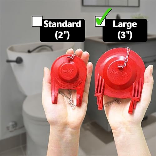 Korky 3060BP Universal Toilet Flapper Replaces Most Large 3-Inch Flappers - Long Lasting Rubber - Easy to Install - Made in USA, Red thumbnail 2