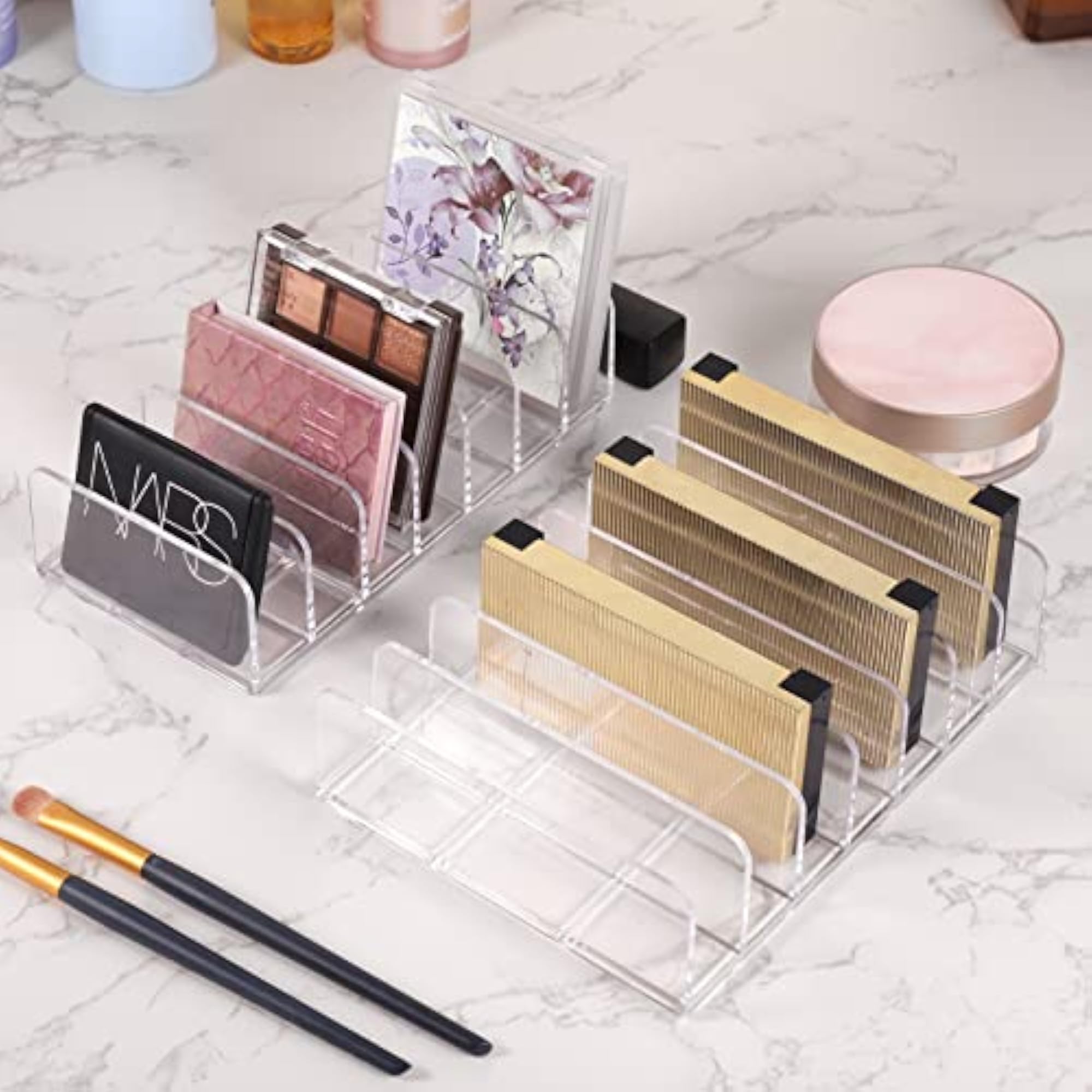 2-Pack Eyeshadow Palette Organiser, Clear Makeup Palette Organiser