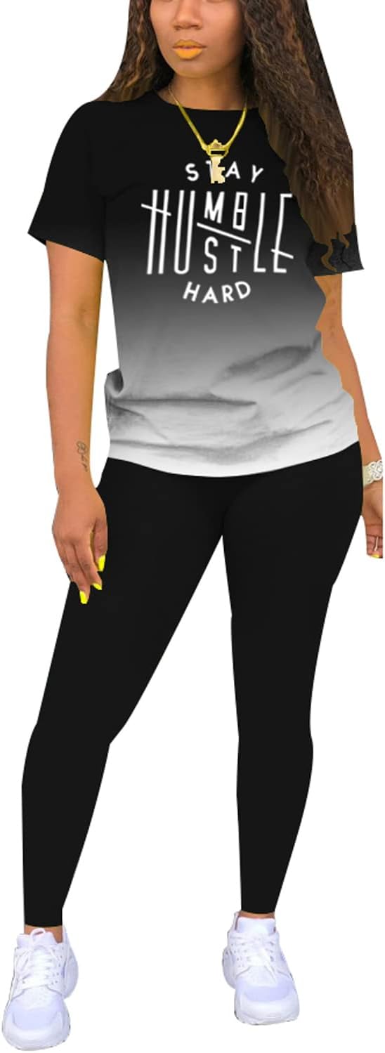 Nimsruc Biker Short Sets Women 2 Piece Outfits Summer Short Sleeve Jogger Tracksuit - Image 3