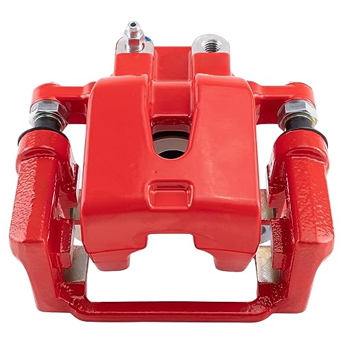 Image of TRQ Rear Right Brake Caliper w /Bracket Performance Red Passenger Side | For 2005-2018 Chrysler 300 2009-2016 Dodge Challenger 2006-2016 Charger 2005-2008 Magnum