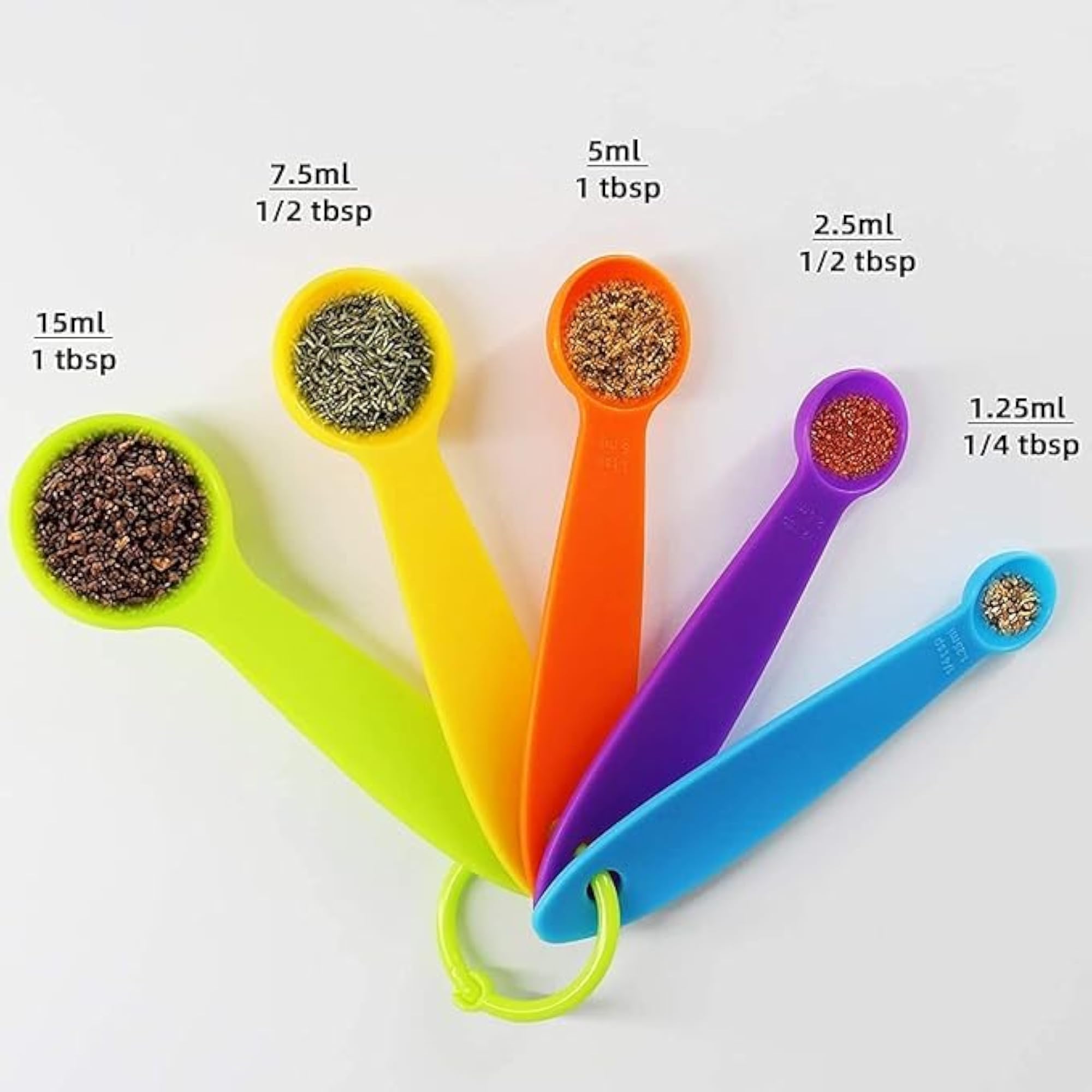 5 PCs Measuring Spoon Set Plastic
