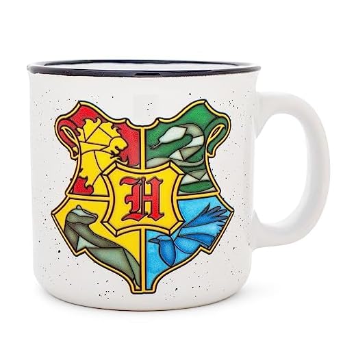 Silver Buffalo Harry Potter Hogwarts Crest Camper Ceramic Mug, 20 Ounces