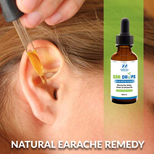 Natrulo Natural Ear Drops For Ear Infection - Homeopathic, Herbal Eardrops For Adults, Children & Pets - Relieves Ear Aches, Swimmer's Ear, Loosens Wax - Kids Safe Ear Oil, Made In Usa #TOP5