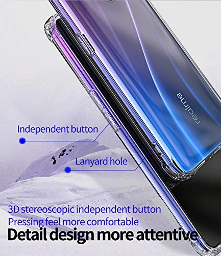 Image of WOW IMAGINE Flexible Shockproof Crystal Clear TPU Back Cover Case Full Protection with Cushioned Edges Clear TPU Back Case Cover for Realme X - Transparent