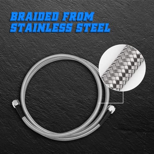 Wonvon Transmission Cooler Hose Fitting Kit With 52" Stainless Steel Braided Line Compatible With Chevy Ford Mopar Gm Gmc Buick Cadillac Cars And Trucks Replace Th350/ 700R4/ Th400 #TOP1