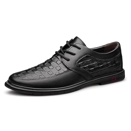Sapato social masculino uniforme formal Genuíno Couro Cano Baixo Cadarço Sapatos Oxfords