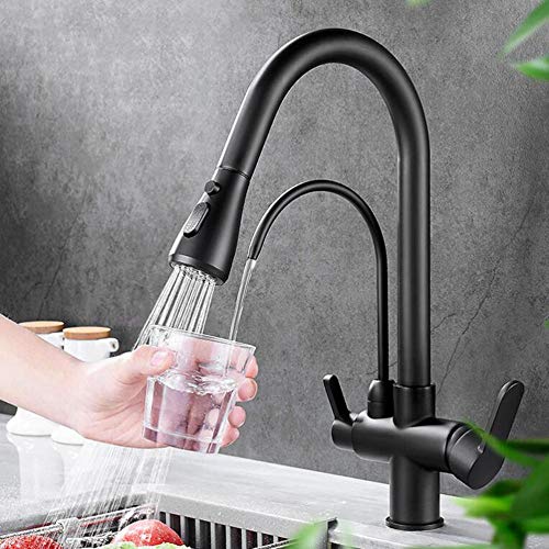 Grifos de cocina 3 en 1 con caño extraíble para agua caliente, fría y filtrada 3