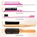 Boar Bristle Slick Back Hair Brush for Smooth Flyaways, Frizz, Sleek Ponytail, Buns and Edge Baby Hair, Teasing | Hair Comb, Edge Brush, Teasing Brush Styling Accessories for Girls, Kids, Women & Men