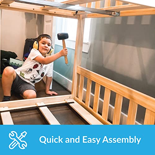 Max & Lily Low Bunk Bed, Twin-Over-Twin Wood Bed Frame For Kids, White #TOP7