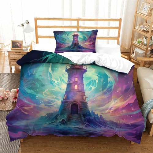 Housse de couette phare fermeture éclair et microfibre douce 135x200