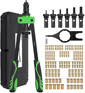 Proster 14" Heavy duty Hand Rivet Nut thread Setter Kit with 6pcs Metric Mandrels 150Pcs Rivet Nut Green