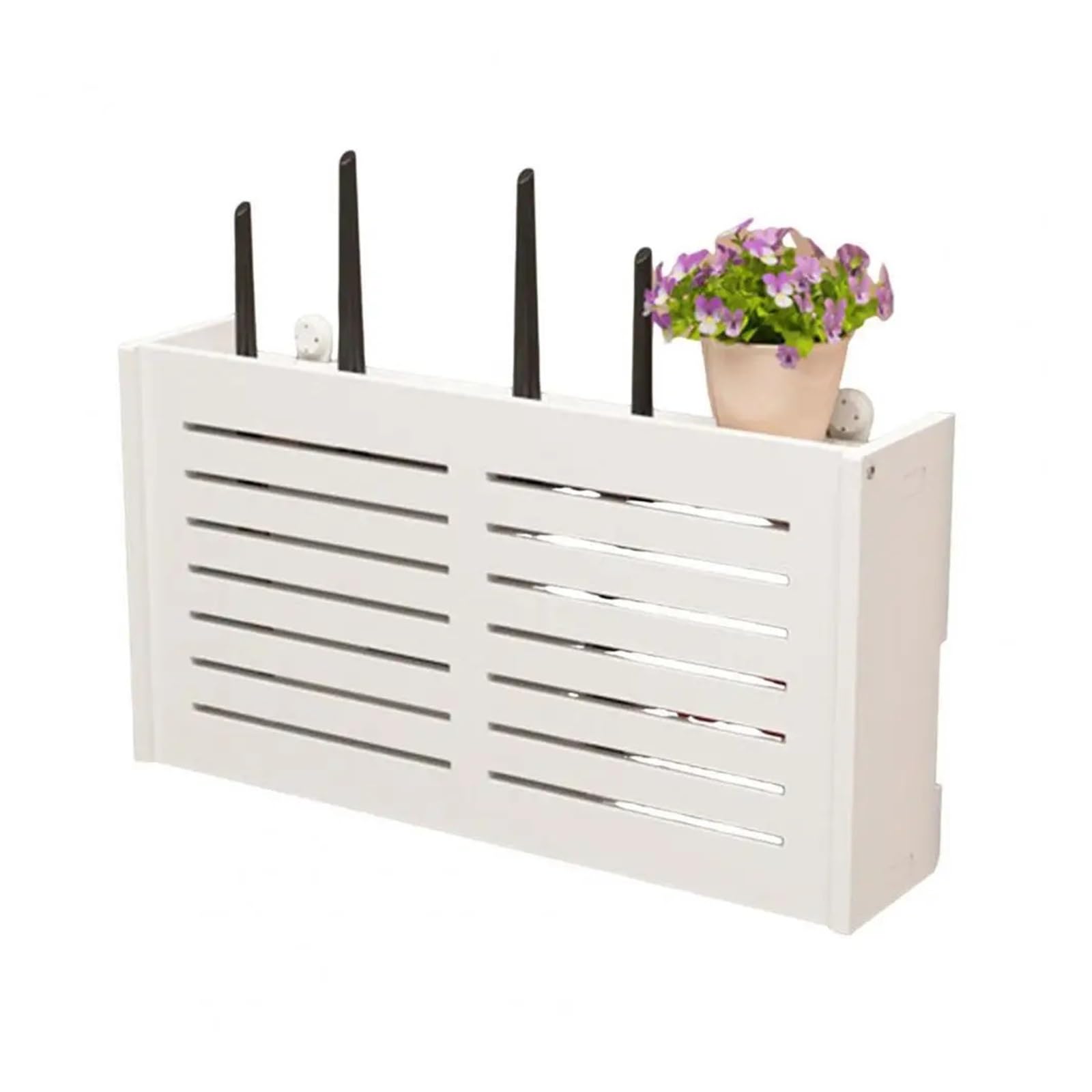 WiFi-Router-Aufbewahrungsbox, Wandhalterung, Holz-Router-Regal, Organizer, Steckdosenleiste, Kabelmanagement, Versteckregal for Modem, Kabelrouter Router Box Wandhalterung(Color 2)