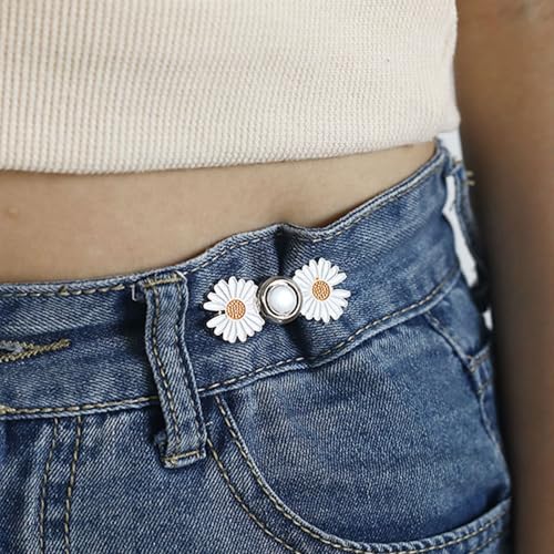 HoAhaMay 8 Pièces Serre-Taille Pas De Couture Nécessaire Bouton de Taille Réglable Amovible Bouton de Taille du Pantalon Daisy Convient pour Rétrécir la Taille des Pantalons et Jeans – vue 6