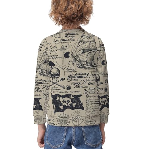 Skulls Crossbones Pirate FlagChildren's Casual Pullover Sweatshirt Loose Fit8-10Y2