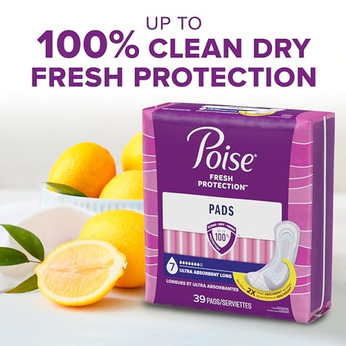 Image of Poise Incontinence Pads & Postpartum Incontinence Pads, 7 Drop Ultra Absorbency, Long Length, 24 Count, Packaging May Vary